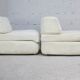 Sofa formed by 2 heaters. Foam, velvet "cream". Steiner. France, Circa 1970