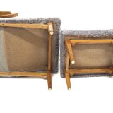 Scandinavian sheepskin armchair and footstool, Sweden, 1960