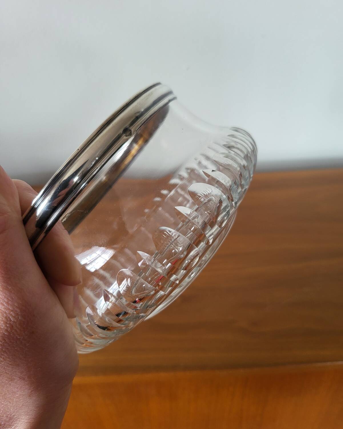 Glass cup and silver frame