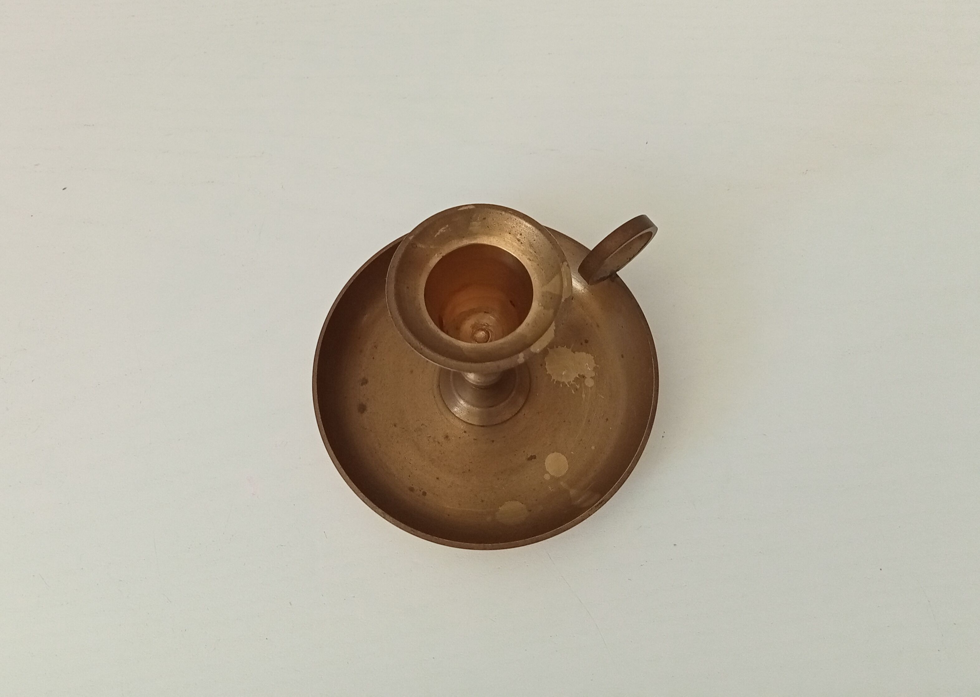 Vintage brass hand candle holder