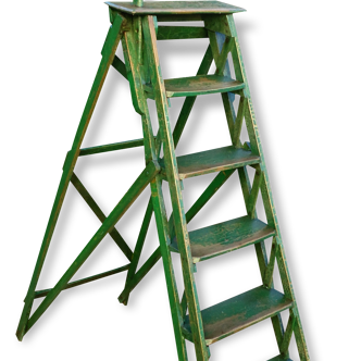 Nice old stepladder weathered painted wood