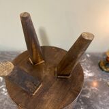 Wooden and wicker stool