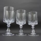 Set of 30 crystal-footed glasses