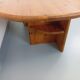 Vintage oval rectangular modernist coffee table in solid pine from the years.