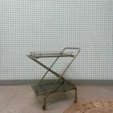 Desserte vintage laiton et verre