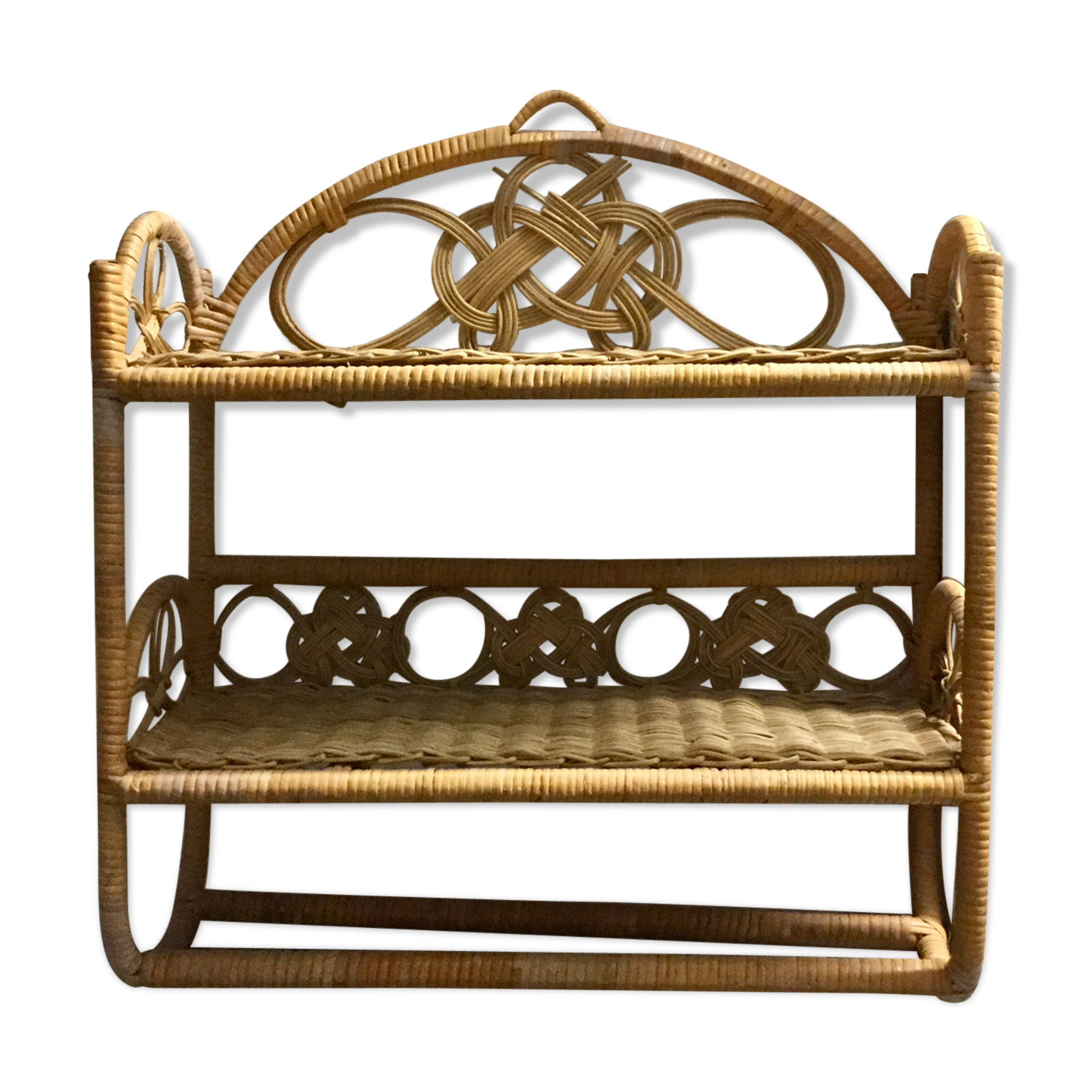Vintage shelf in rattan