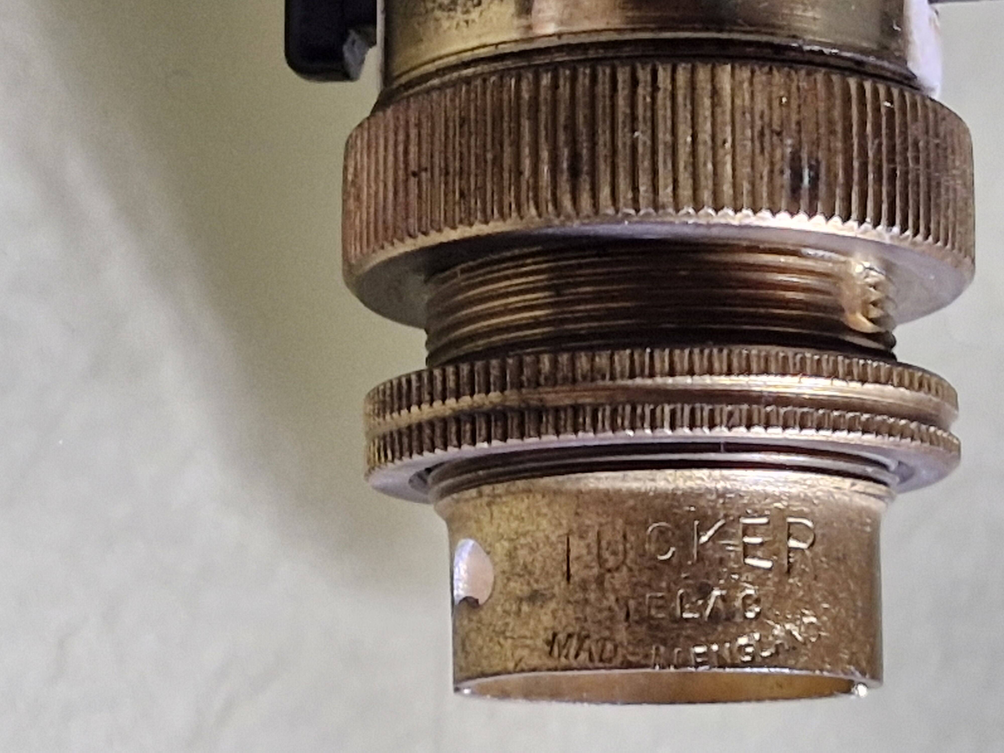 Old bronze lamp base, brown patina - Made in England