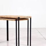 Nesting tables in metal / rattan by Carl Auböck