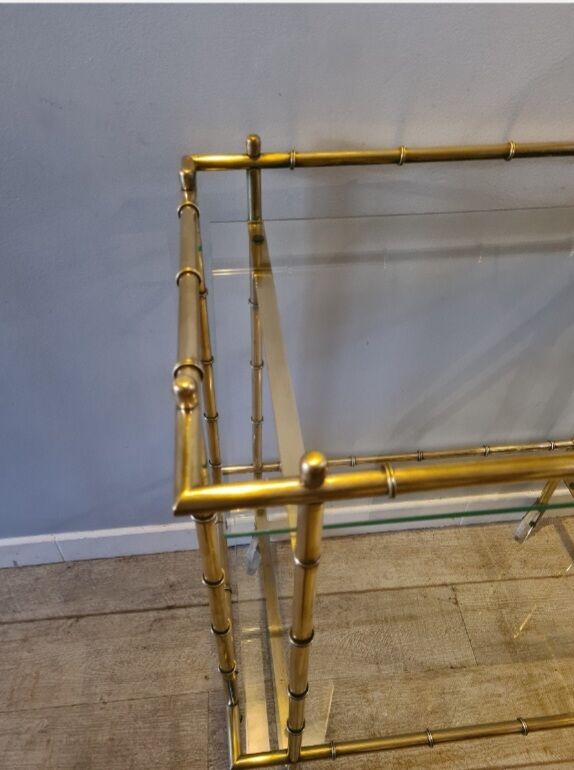 Bamboo brass rolling table 1970