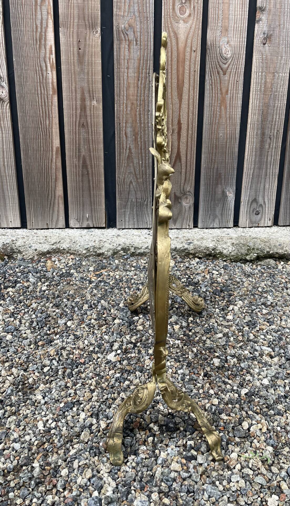 Paravent de cheminée vintage de style français en bronze ouvragé