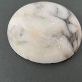 1900 alabaster ball shaped box surmounted by a golden dragonfly