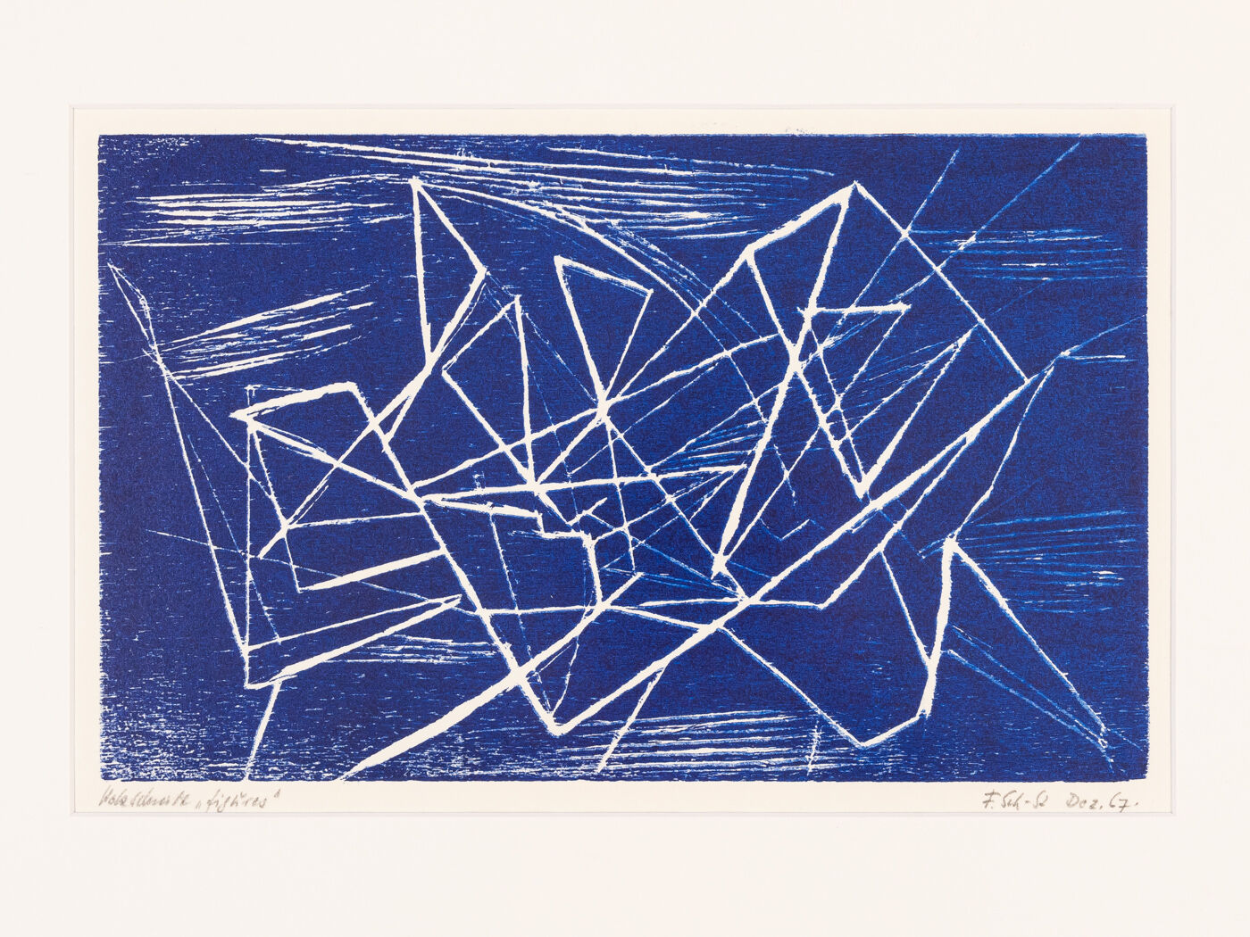 Netz, Wood Cut on Paper, 57 x 36 cm