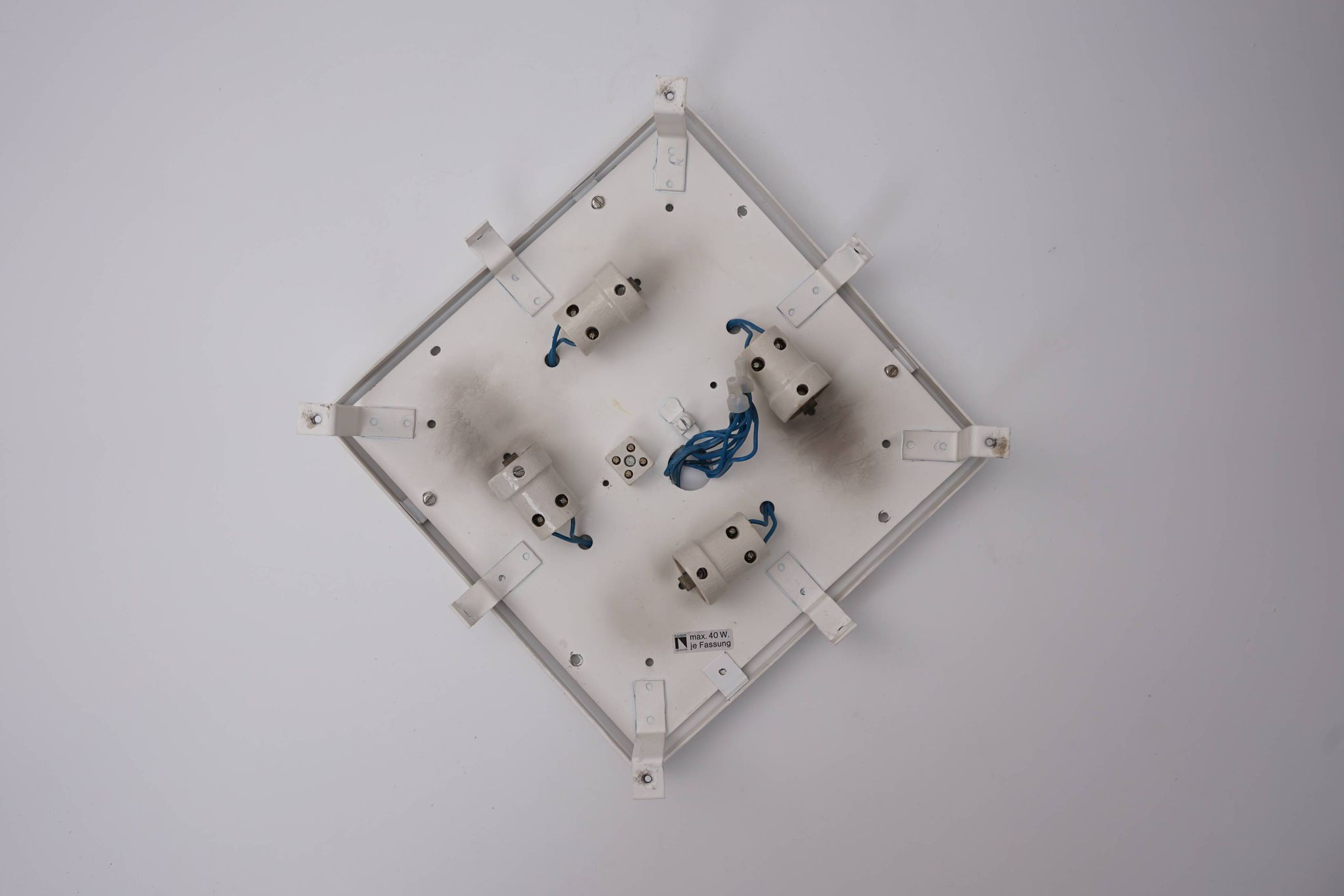 Ice glass ceiling lamp by Kaiser Leuchten 1970s