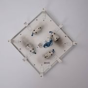 Ice glass ceiling lamp by Kaiser Leuchten 1970s