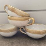 Set of 4 vintage rustic St Clement France stoneware mugs