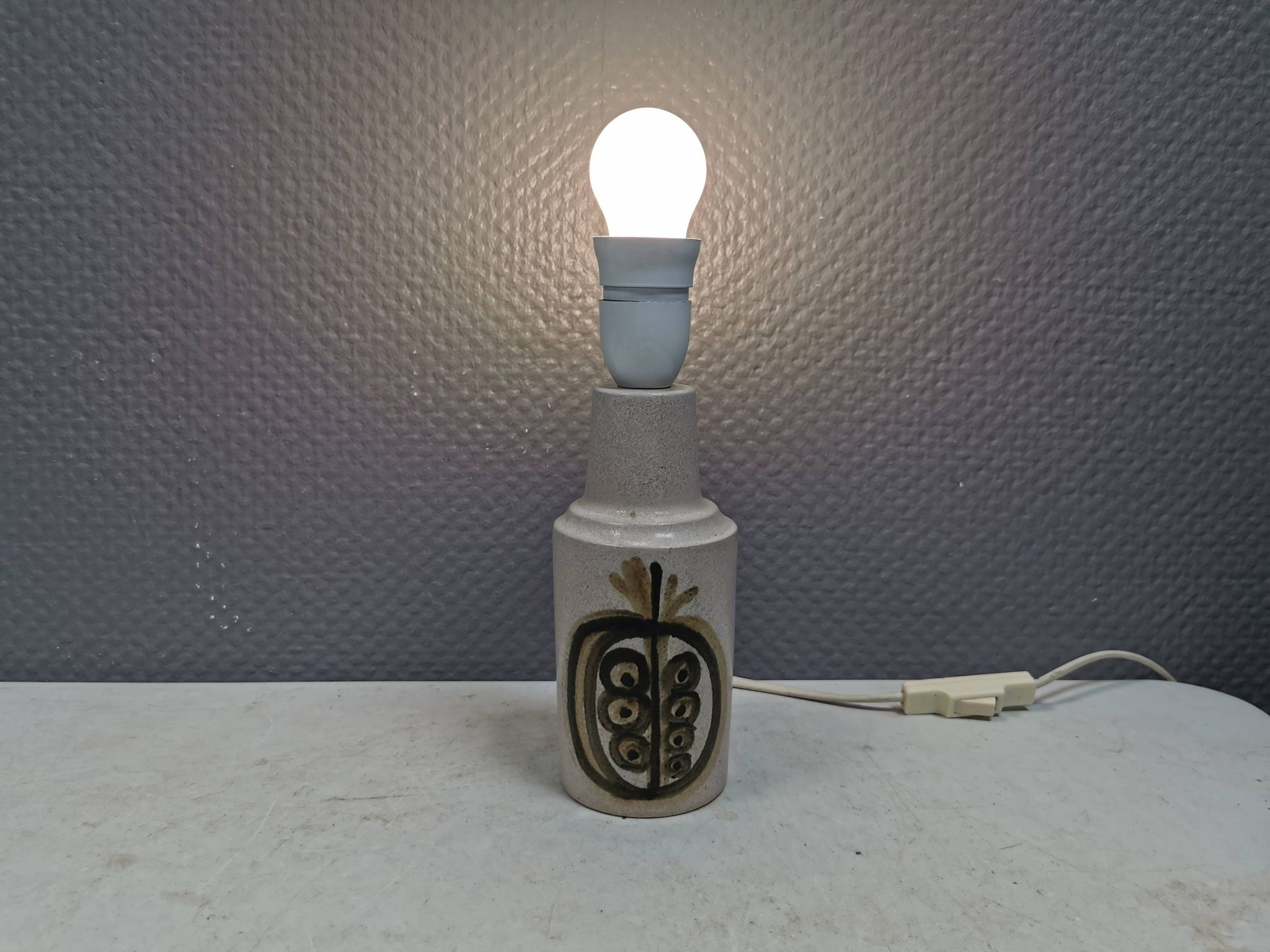 Small stoneware table lamp from Danish brand Okola, 1980s