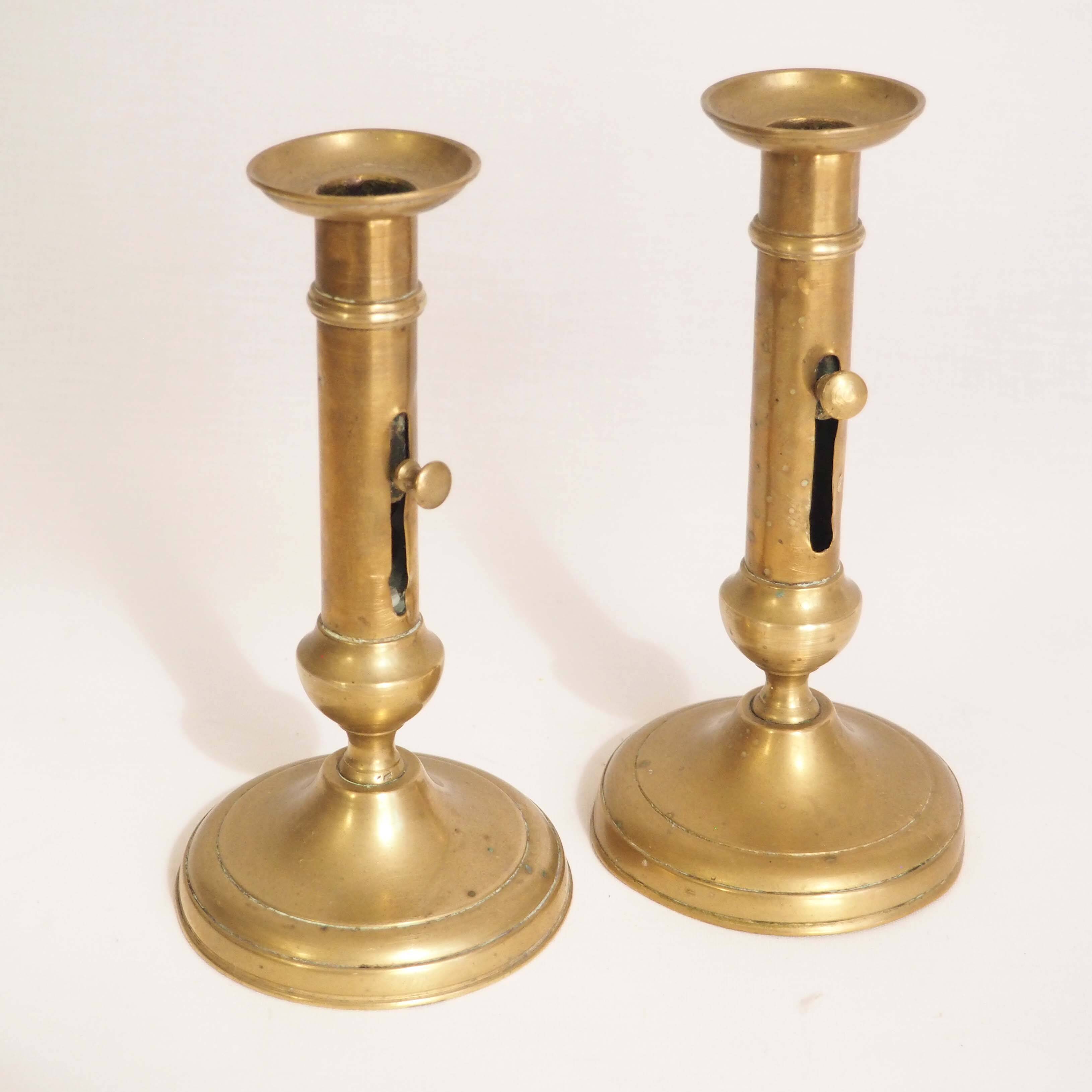 Pair of brass candlesticks