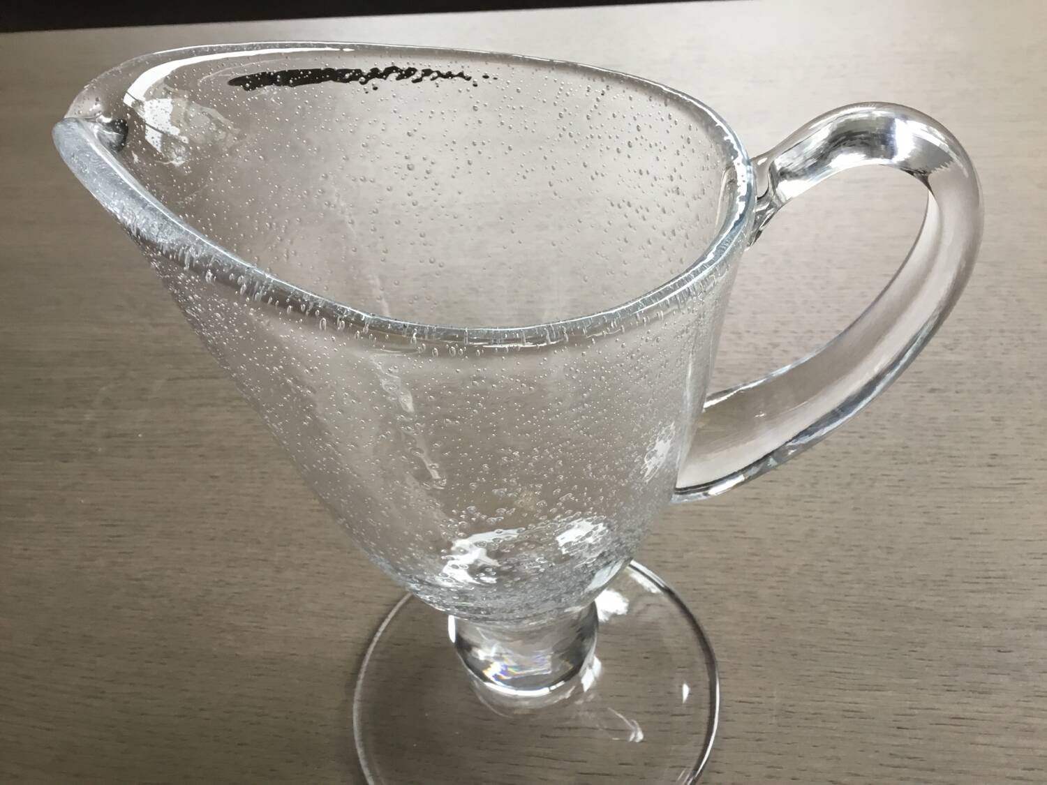 Handcrafted blown glass carafe