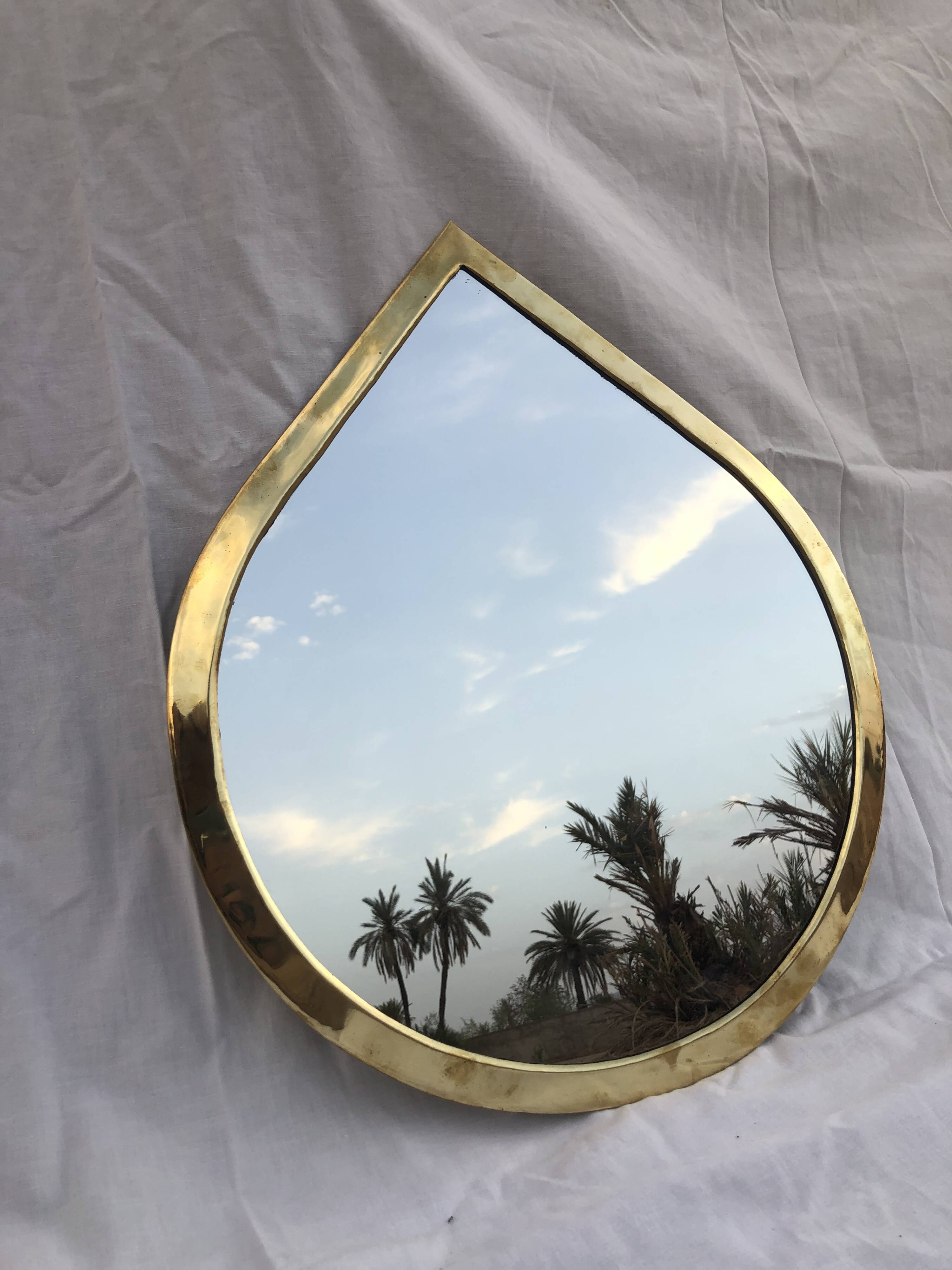 Lot de 4 miroirs en laiton – Artisanat marocain – fait main