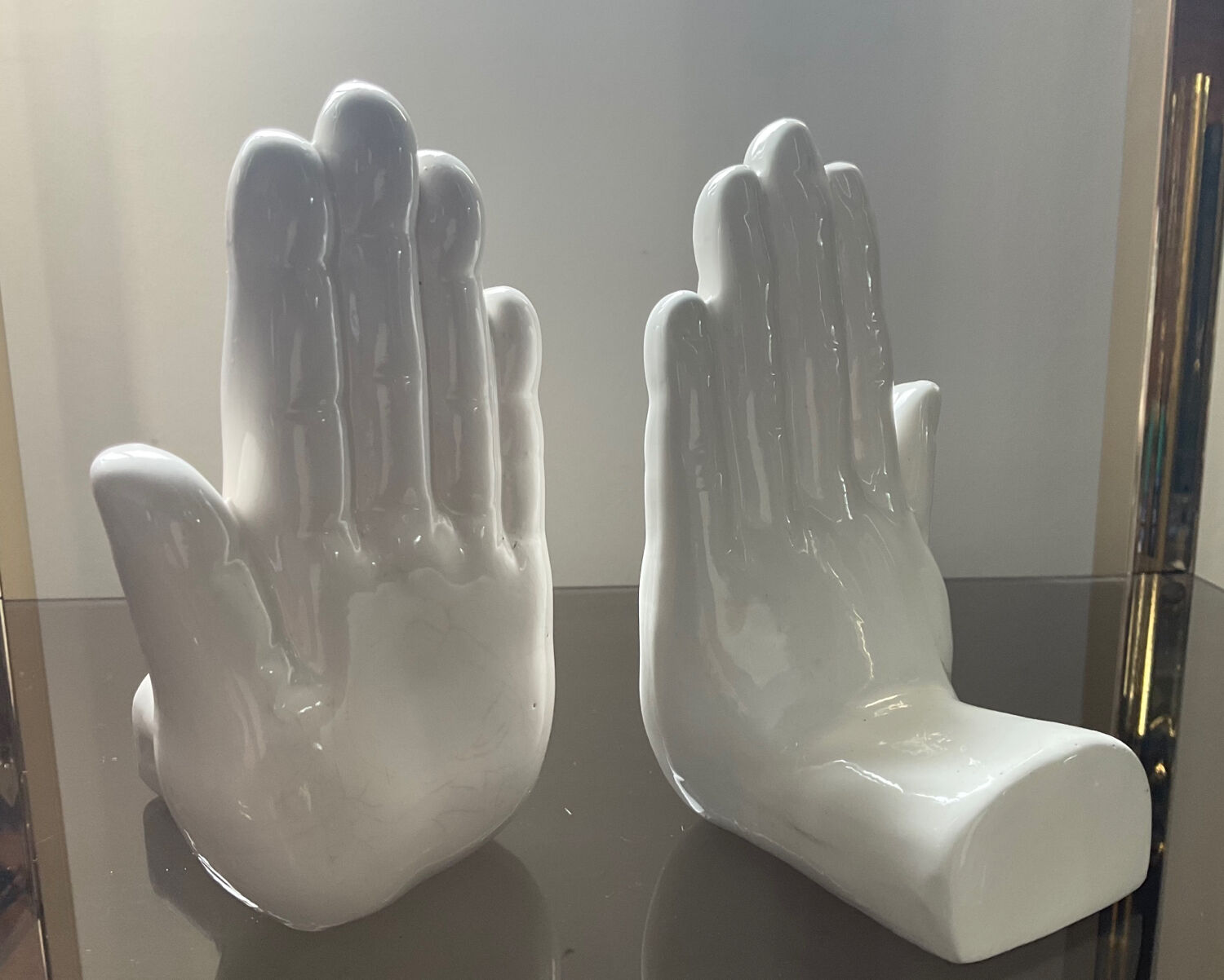 Pair of vintage ceramic hand bookends