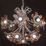 Lustre Murano multicolore Spoutnik Flowers par Mazzega, années 1970