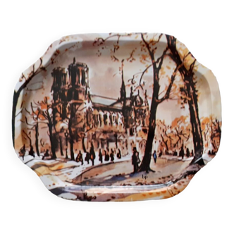 Small iron tray Notre Dame de Paris Vintage