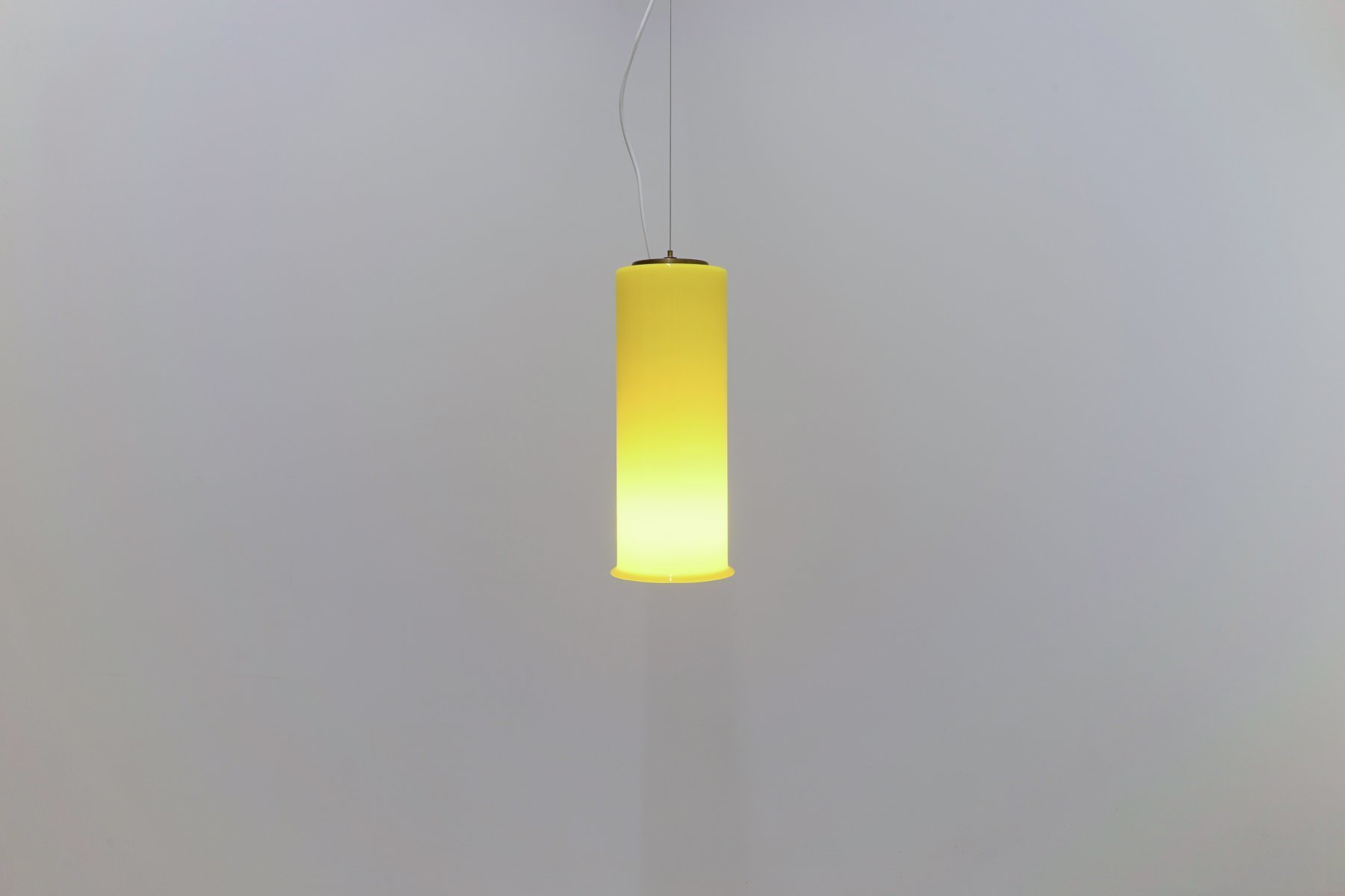 Hanging lamp of Bruno Gatta for Stilnovo in yellow Murano glass, 1950s