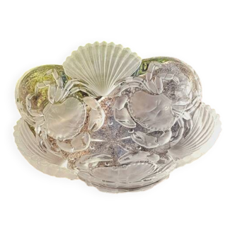 Mikasa crystal salad bowl with seashell and crab design