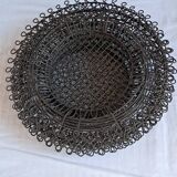 6 black metal serving plates