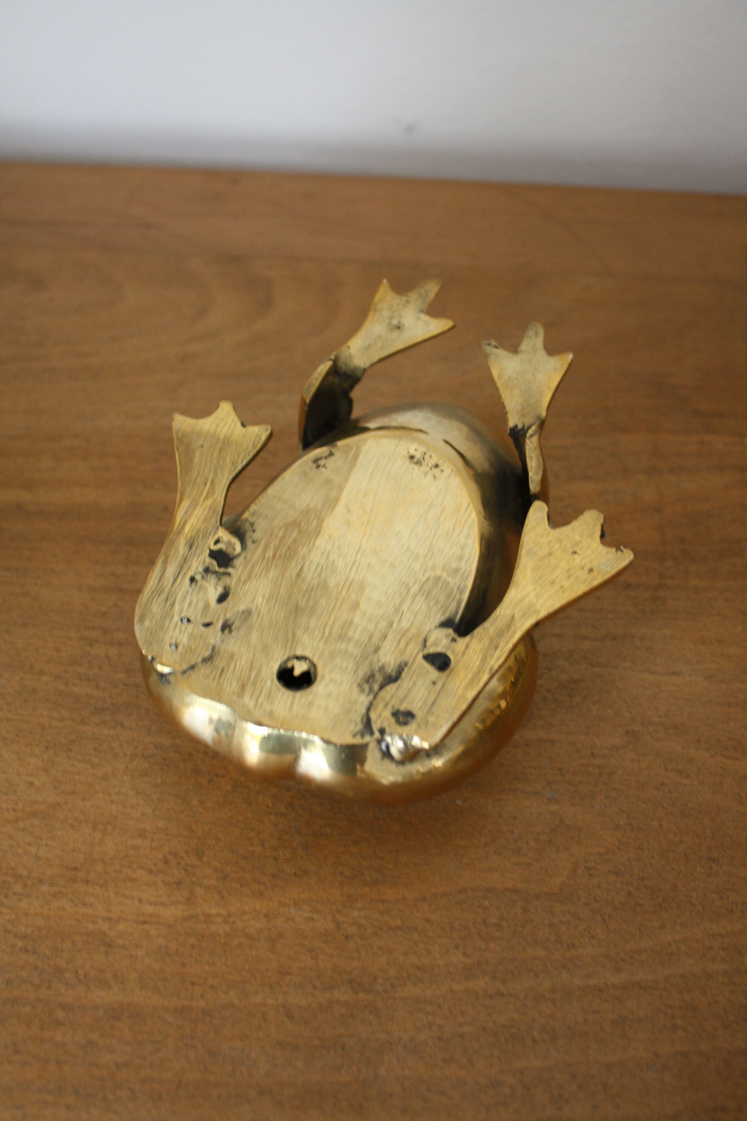 Vintage brass frog