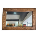 Large wall mirror in carved wood – handcrafted work