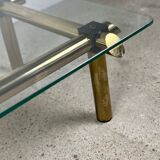 Vintage Italian coffee table 80'S in brass and iron