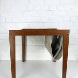 Danish teak side table with magazine rack, 1960s
