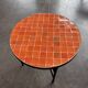 orange coffee table in handmade zellige from Morocco
