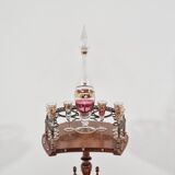 Table d’appoint, meuble bar ancien avec service en verre, Italie