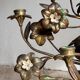 Pair of large 9-light altar candelabra, 19th century, in bronze and brass