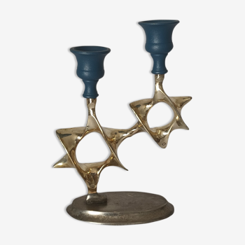 Vintage Shabbat metal candle holder