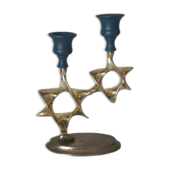 Vintage Shabbat metal candle holder