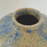 Vintage ceramic stoneware vase 1950 signed gv art deco height 23 cm diameter 22 cm