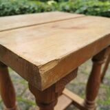 Tabouret ou table basse en bois de pin massif vintage