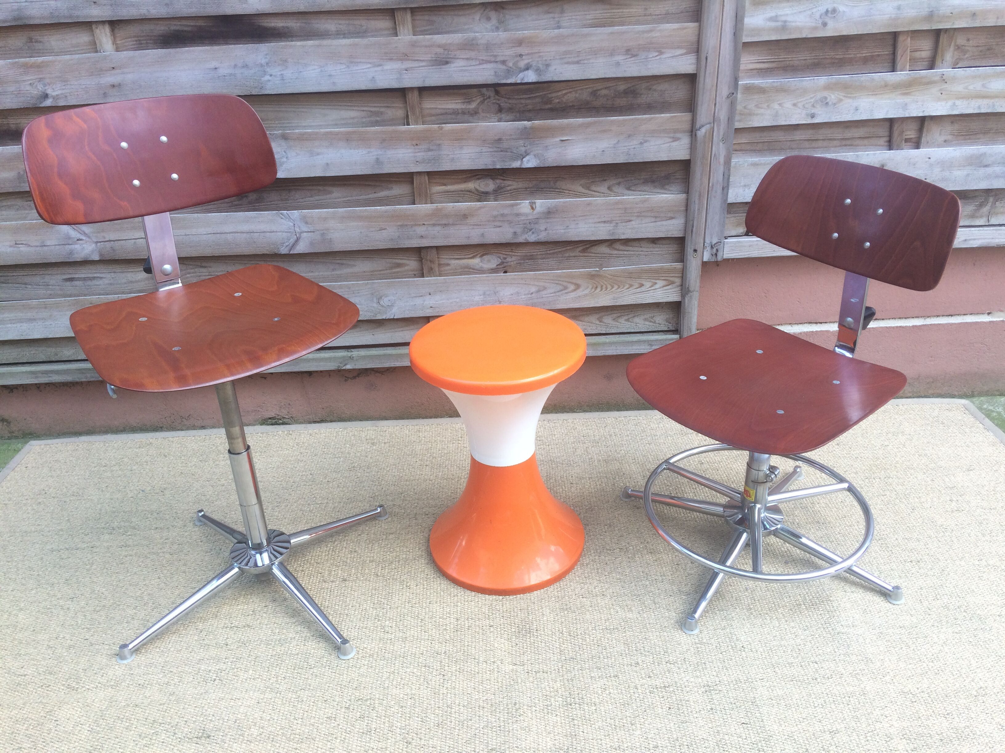 Chaise de bureau  bao pagholz vintage 60 pivotante & télescopique tbe