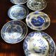 Six blue & white plates Gien, Villeroy & Boch, Sarreguemines, W.Adams (Tunstall) and K&G Luneville