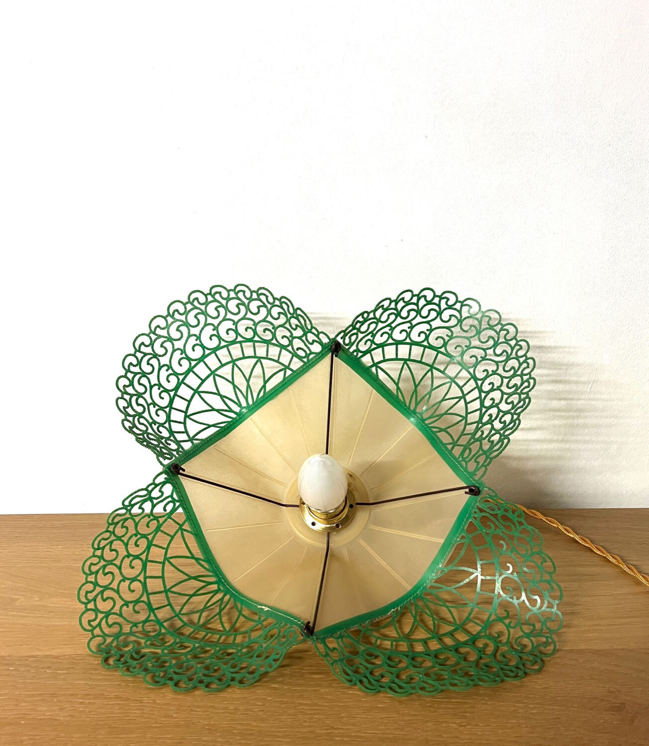 Lampe suspension vintage verte - upcycling