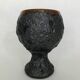 Vase chalice with covered black lava effect signed by Louis Giraud, in Vallauris, circa 1960.