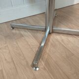 Vintage round table chrome and formica blue