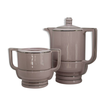 Cafétière et sucrier Epiag Tchécoslovaquie ART DECO