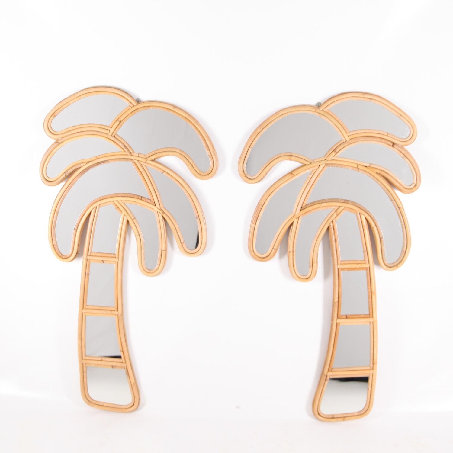 Pair of rattan mirrors 61x113cm