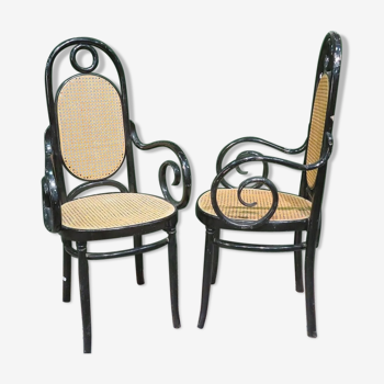 Paire de fauteuils Thonet modèle n°17 ou Long John