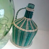 Green and white scoubidou demijohn