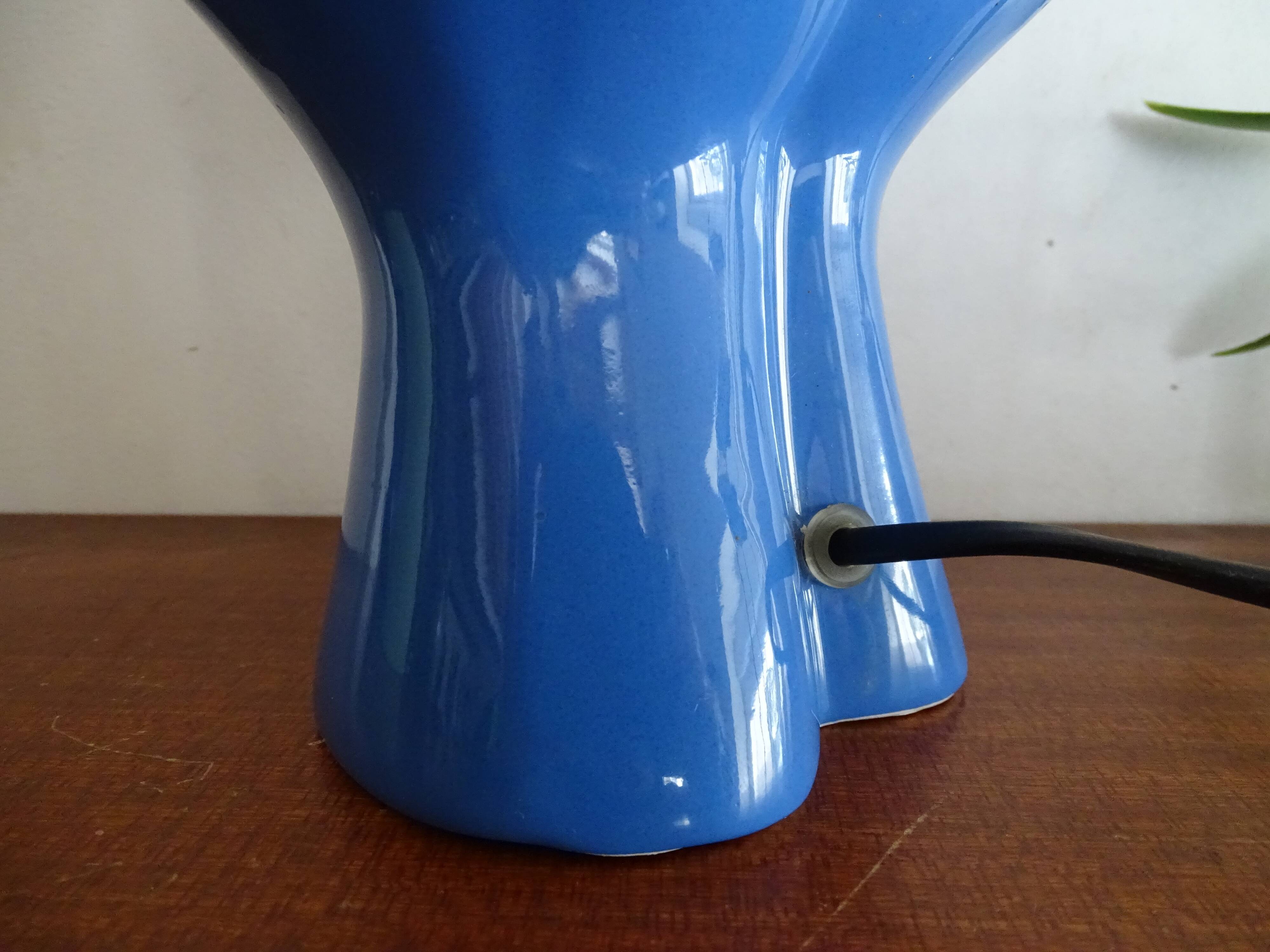 Lampe main céramique globe boule design vintage 1970